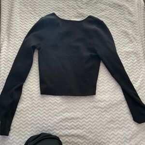 Black Fitted Crop Bodysuit